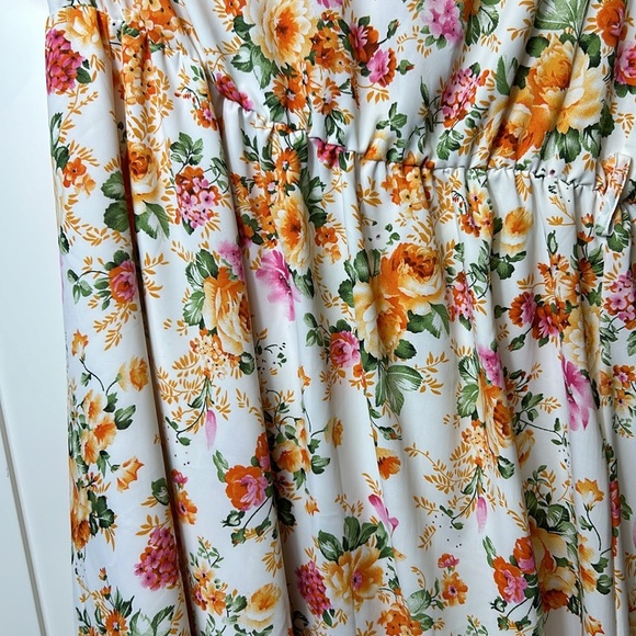 One Shoulder Colourful Midi Dress Layered Ruffle Floral Print Size XL - Picture 7 of 16